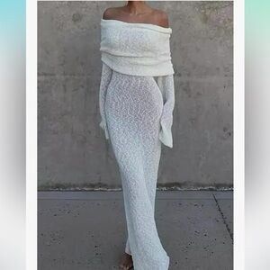 Off the shoulder white dress